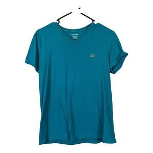 Lacoste V-neck T-shirt Tee Shirt Casual Alligator logo blue Athleisure comfy S